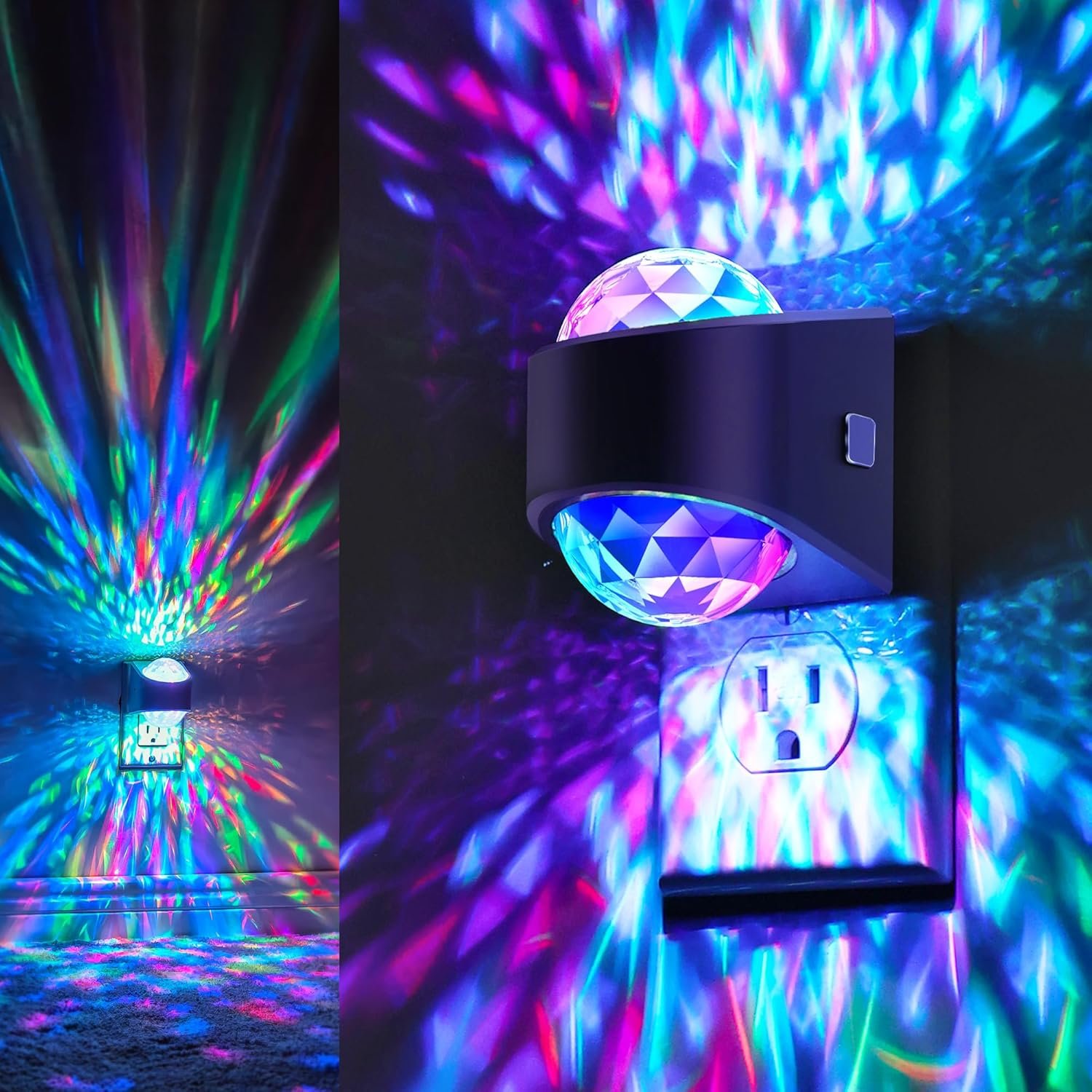 Night Lights Plug into Wall, Star Projector for Bedroom, Night Light Projector for Kids, 9-Color RGB Galaxy Nightlight with Dusk to Dawn Sensor for Bathroom, Home Gaming Room Decor, Home Decor