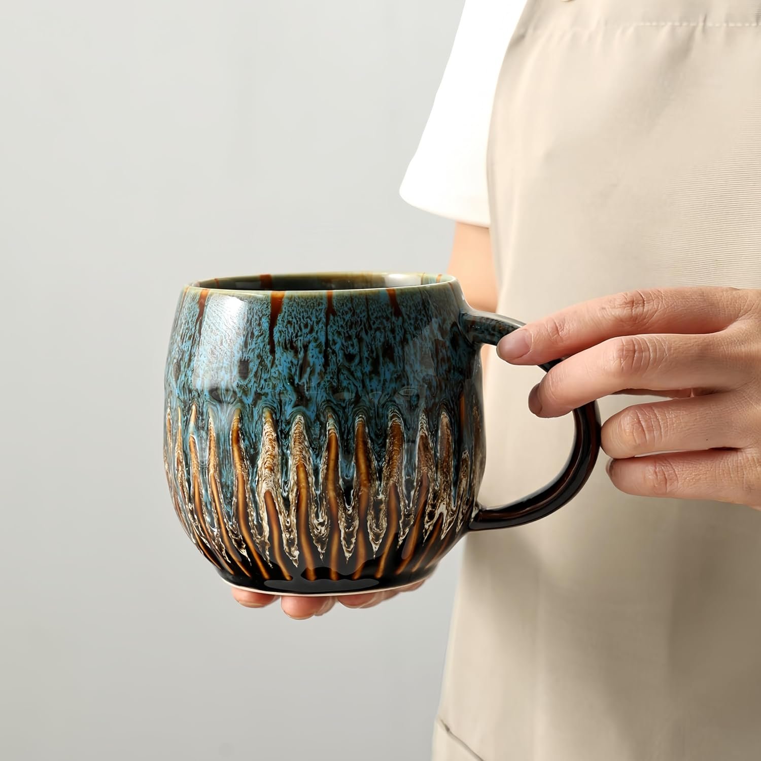 Large Ceramic Coffee Mug – 20oz Big Tea Cup, Blue | Large Tea Mug, Microwave Safe, Dishwasher Safe