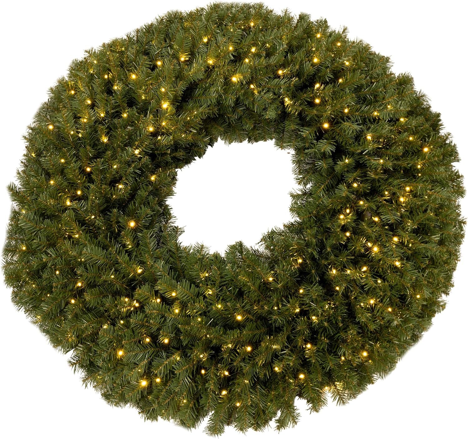 60in. Large Christmas Wreath – Artificial Spruce Wreath with 300 LED Lights and 996 Realistic Branch Tips – Indoor/Outdoor Christmas Decorations for House, Front Porch, Mantel, or Wall by Elf Stor