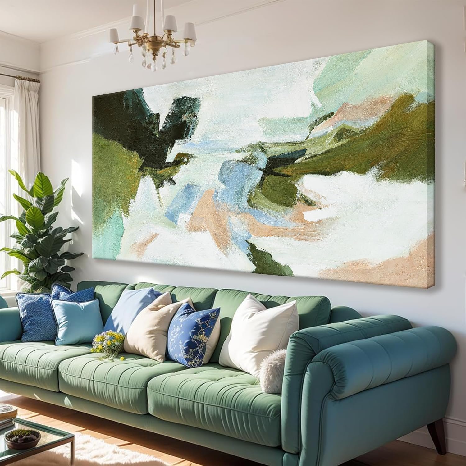 Suconvng Abstract Colorful Wall Art Painting Canvas Art Wall Decor 20×40 Inch For Living Room Decorations Art Office Decor Multicolor Canvas Artwork Pictures For Bedroom Kitchen